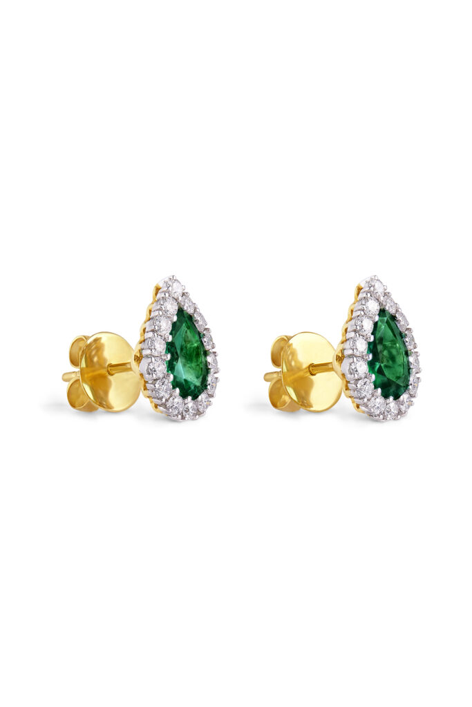 Florence Emerald and Diamond Stud Earrings | Gemfields