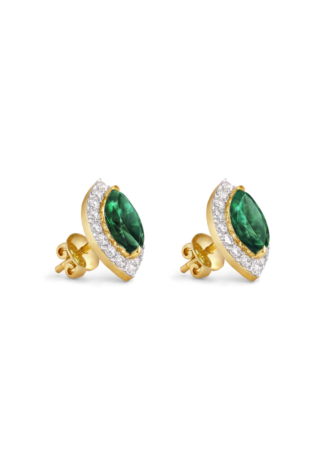 House of Meraki x Gemfields Myra Emerald and Diamond Stud Earrings